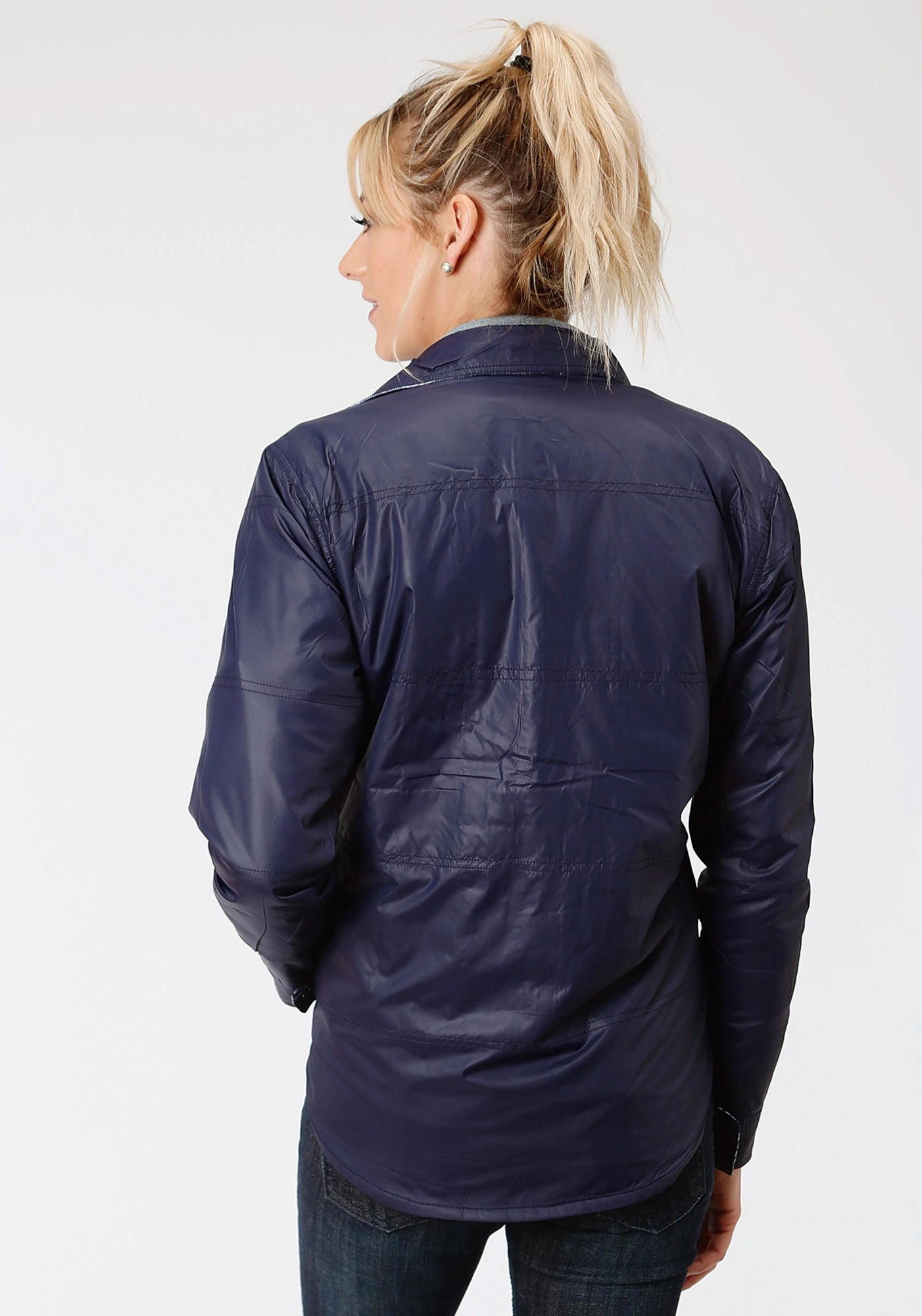 Roper Womens Navy/White Polyester Reversible Jacket City Look Dynamic flex