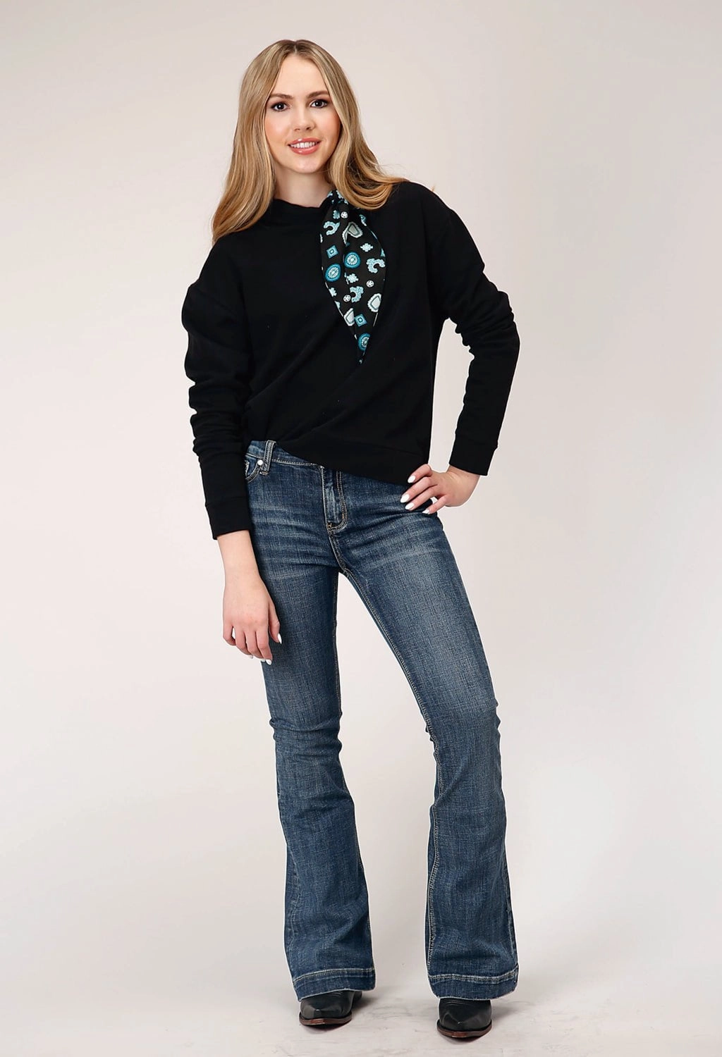 Weatherproof Zippers Reinforced Stitching Roper Womens Slouchy Fleece Black 100% Cotton Hoodie