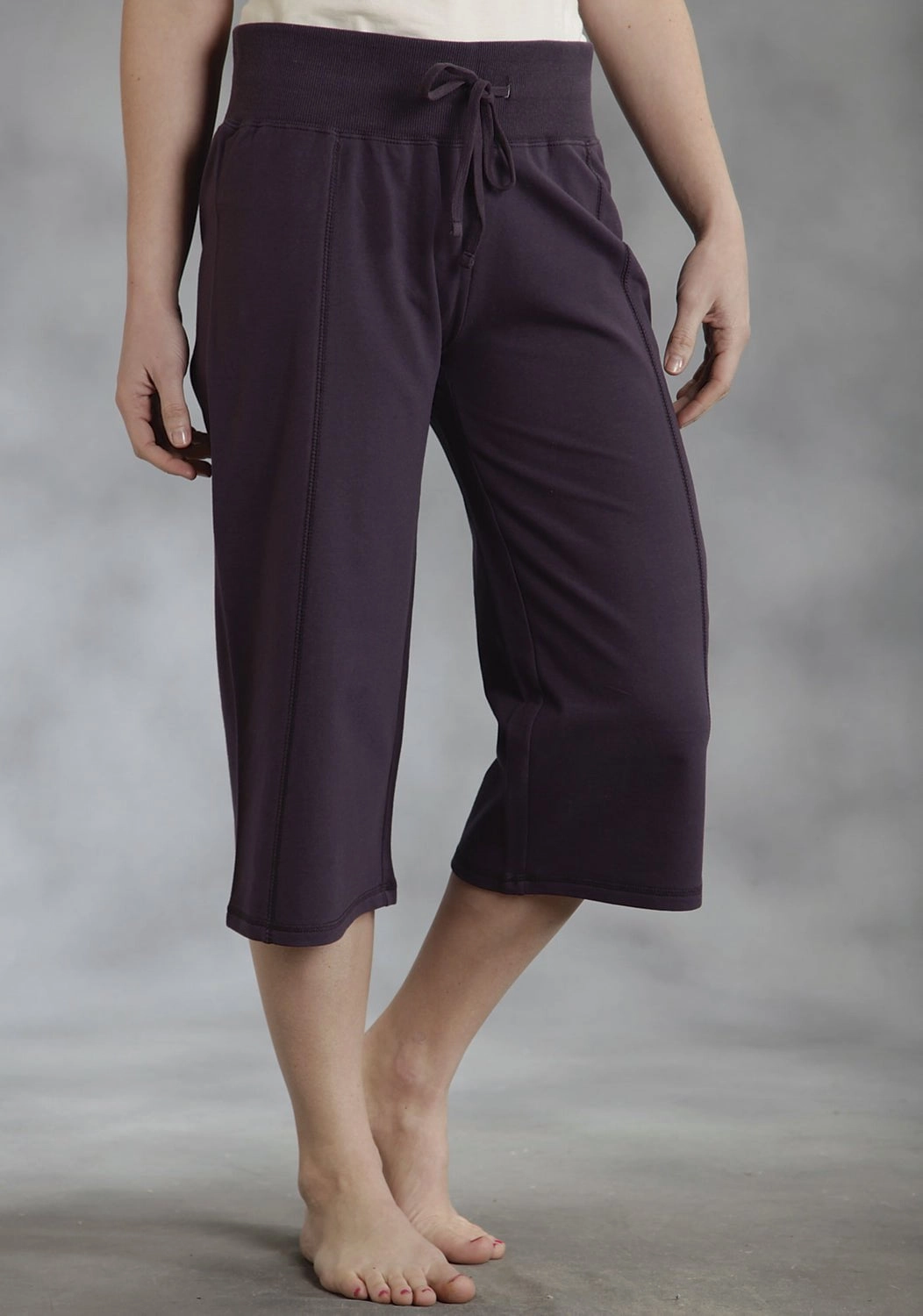 Party Look Couple Look Earthy Traveler Gear Bold Look Roper Womens Solid Knit Blue 100% Cotton Capri Pants