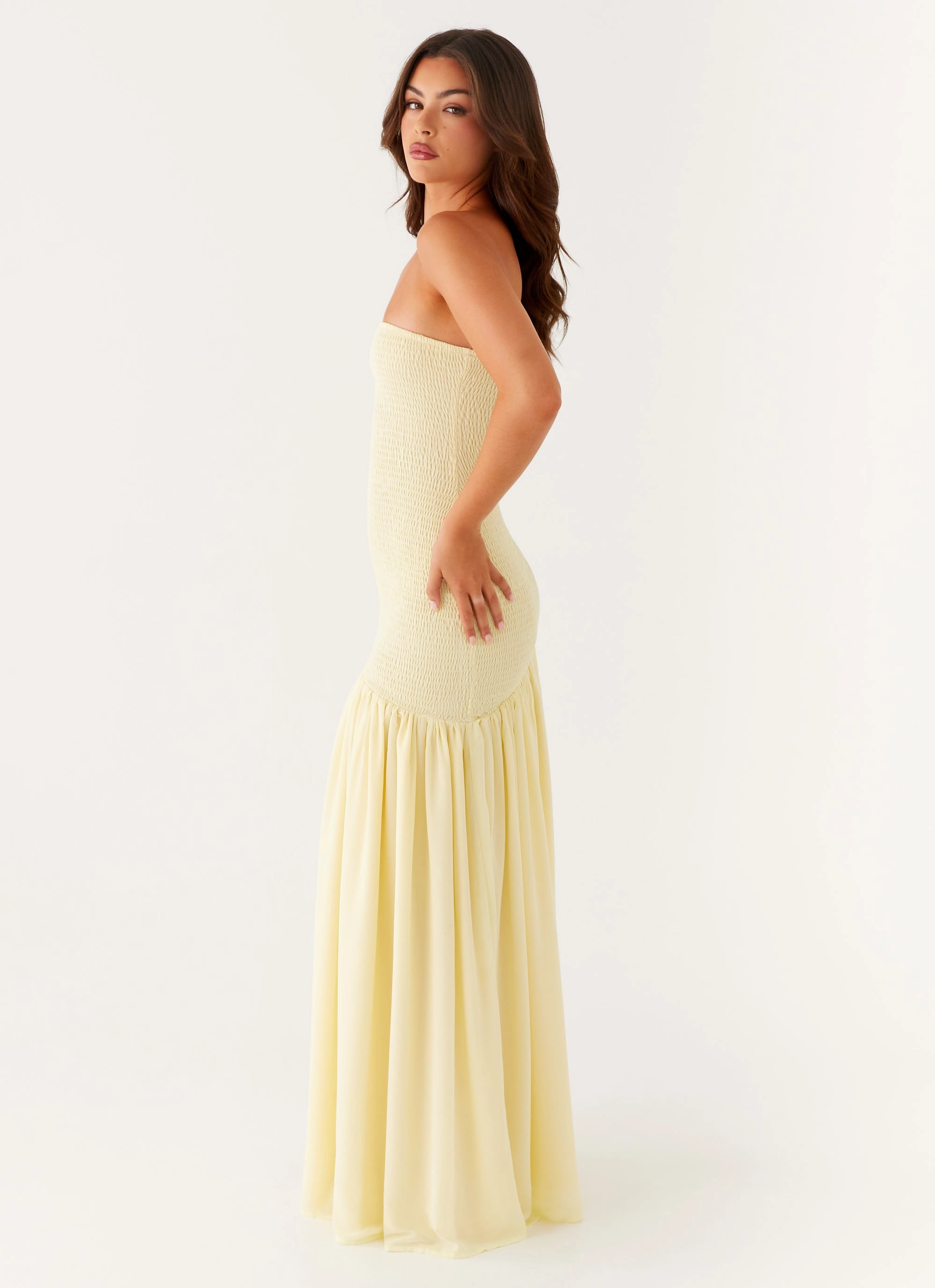 Royce Maxi Dress - Yellow Oversized Jacket Chic Winter Style