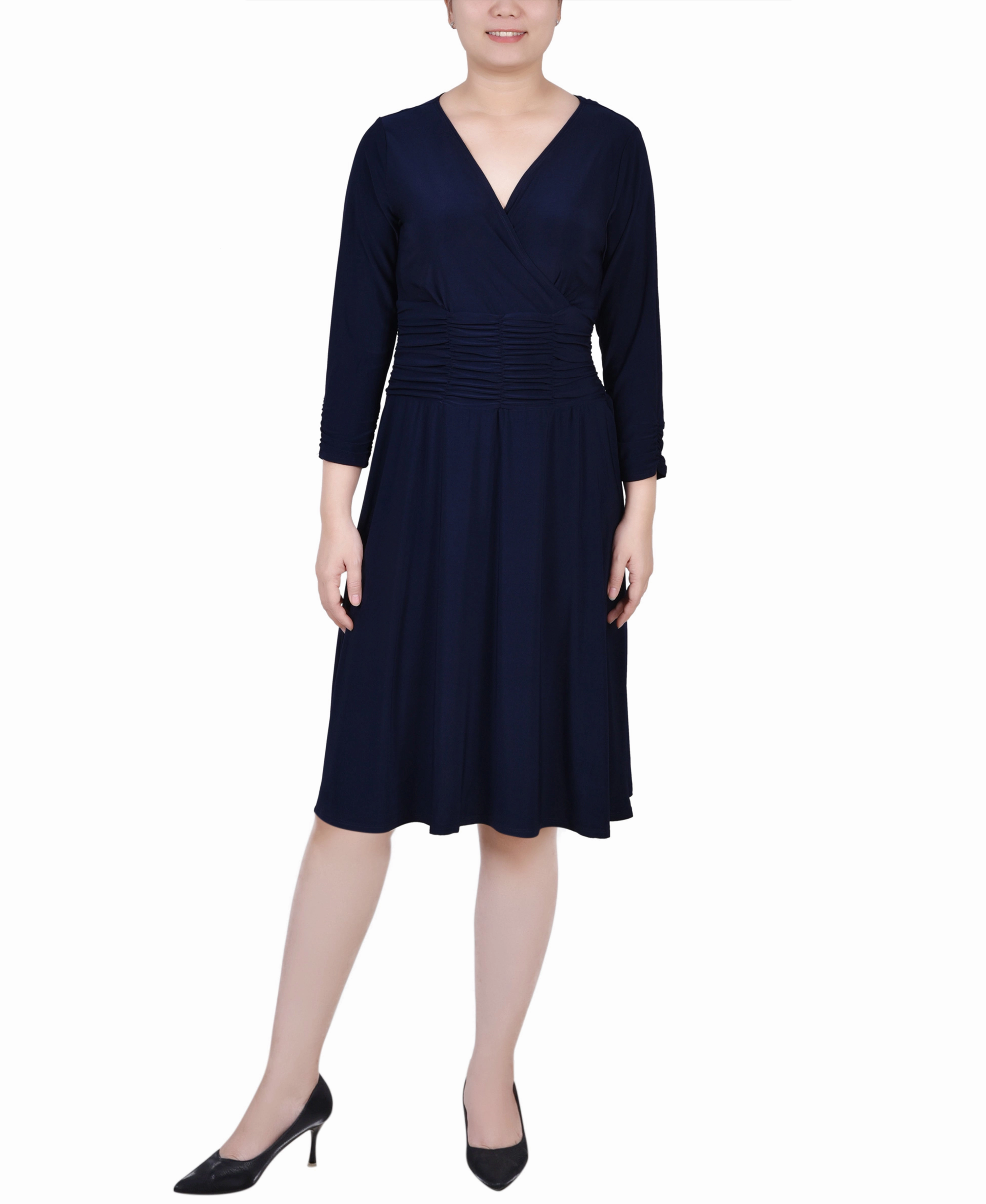 Ruched A-Line Dress Minimalist Style Formal-look