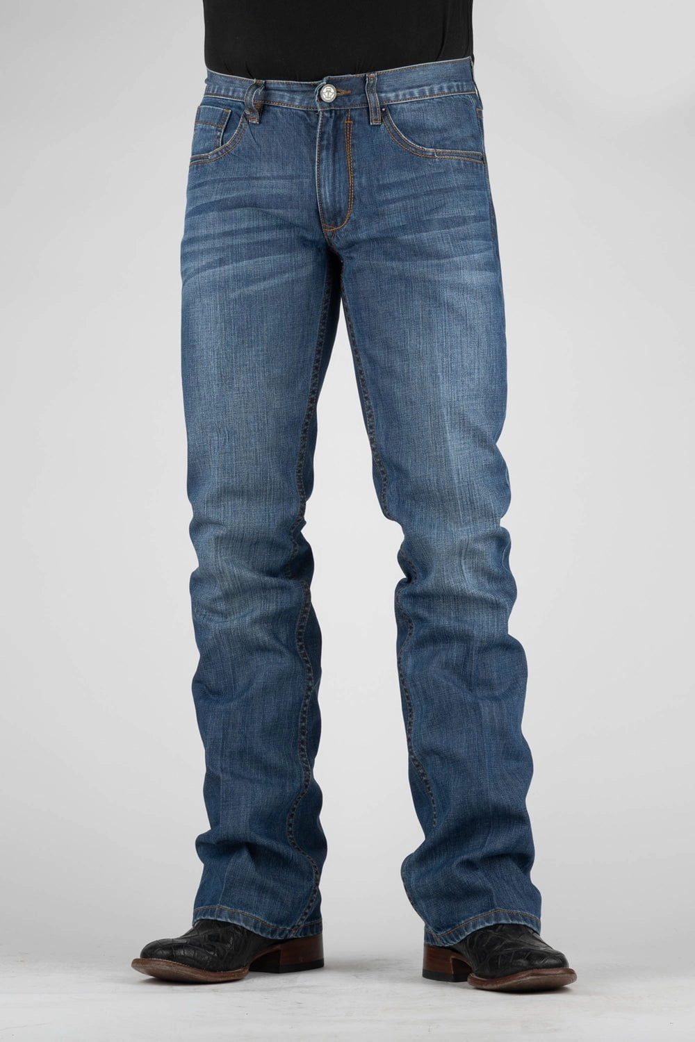 Tin Haul Mens Blue 100% Cotton Jagger Fit Plain Back Jeans Rugged Construction Relaxed Look