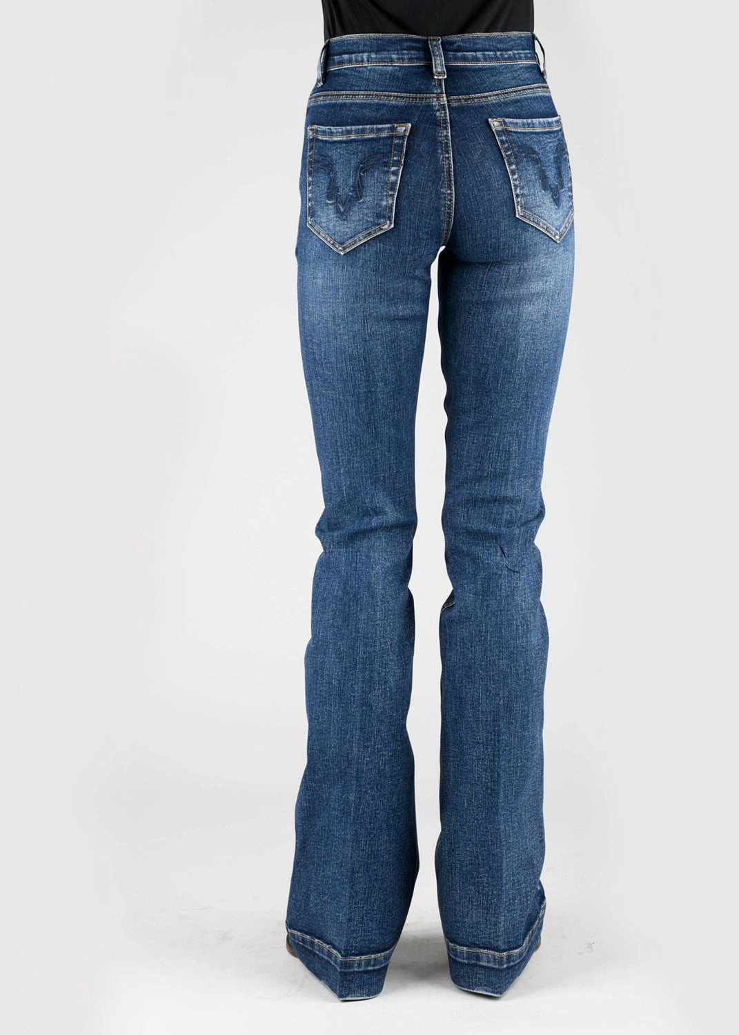 Basic Fashion Simple clothing Stetson Womens 921 High Waist Flare Deco Dark Wash Cotton Blend Jeans