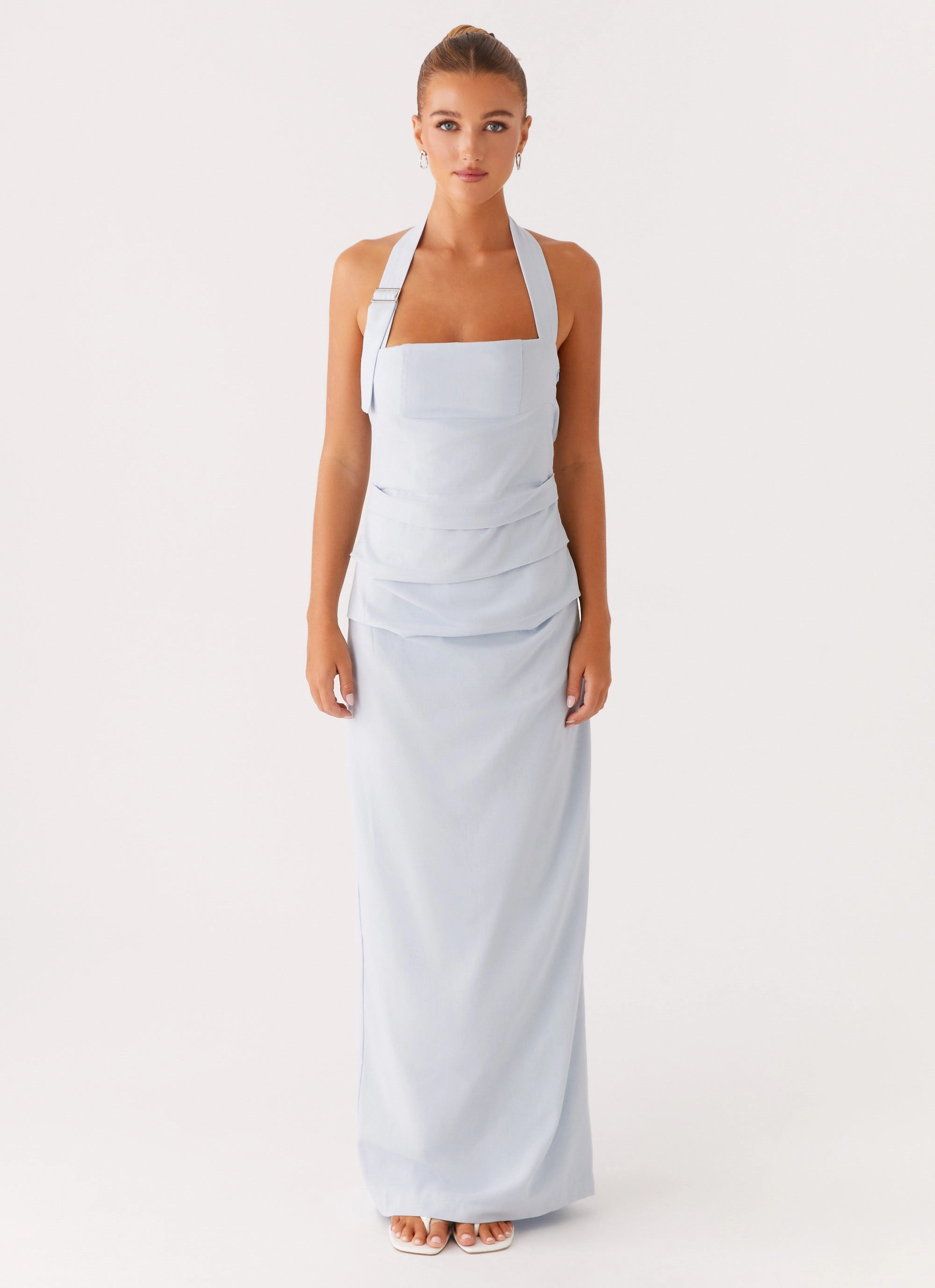 Warm and Fashionable Rumour Has it Maxi Dress - Blue