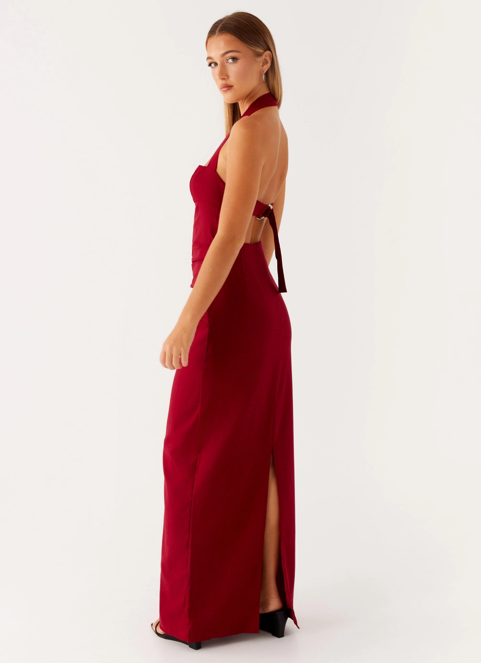 Winter Trend All-Weather Protection Rumour Has it Maxi Dress - Red
