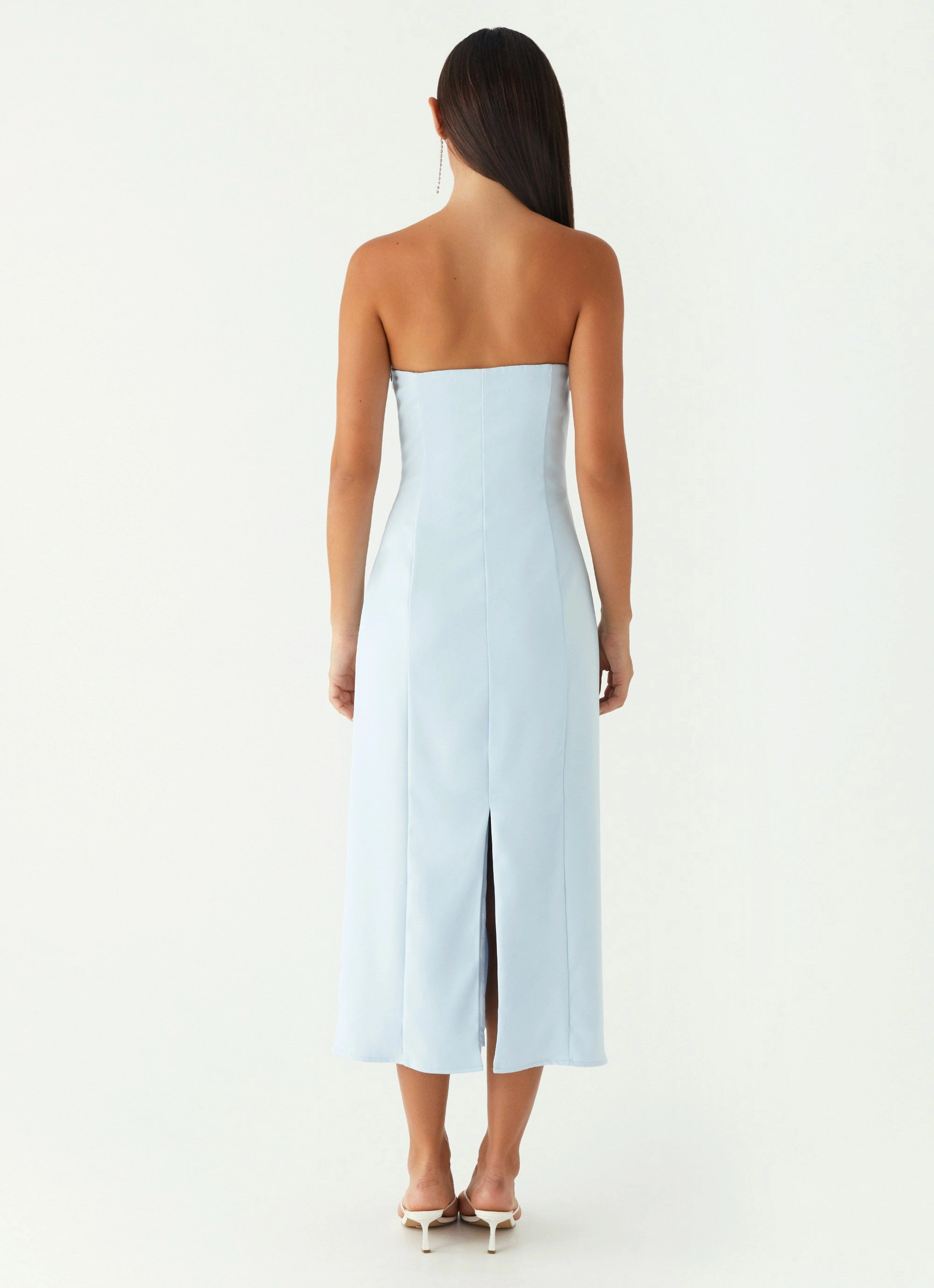 Daily Commute Chic Fashion Patsie Strapless Midi Dress - Blue
