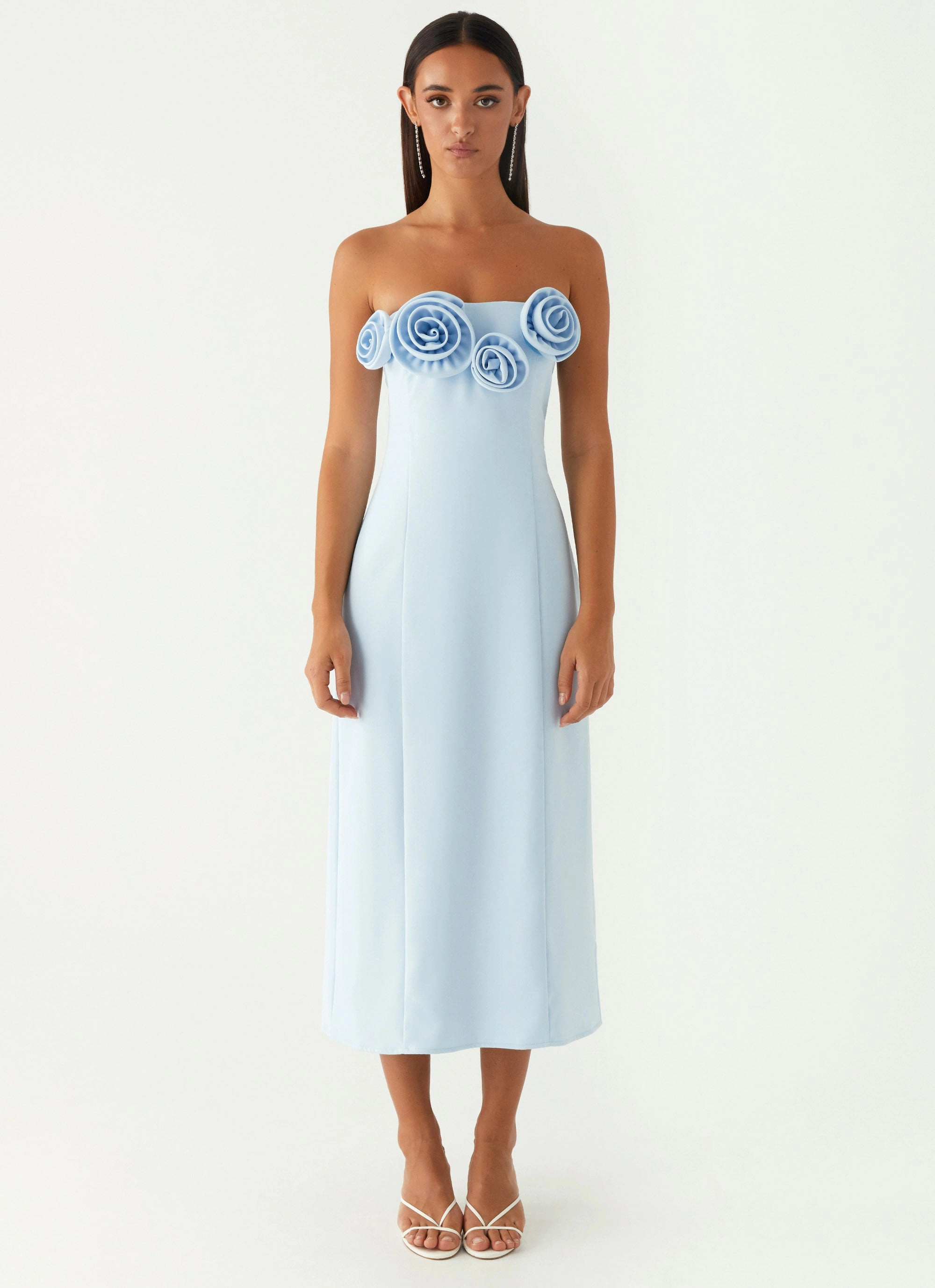 Fashion Event Patsie Strapless Midi Dress - Blue