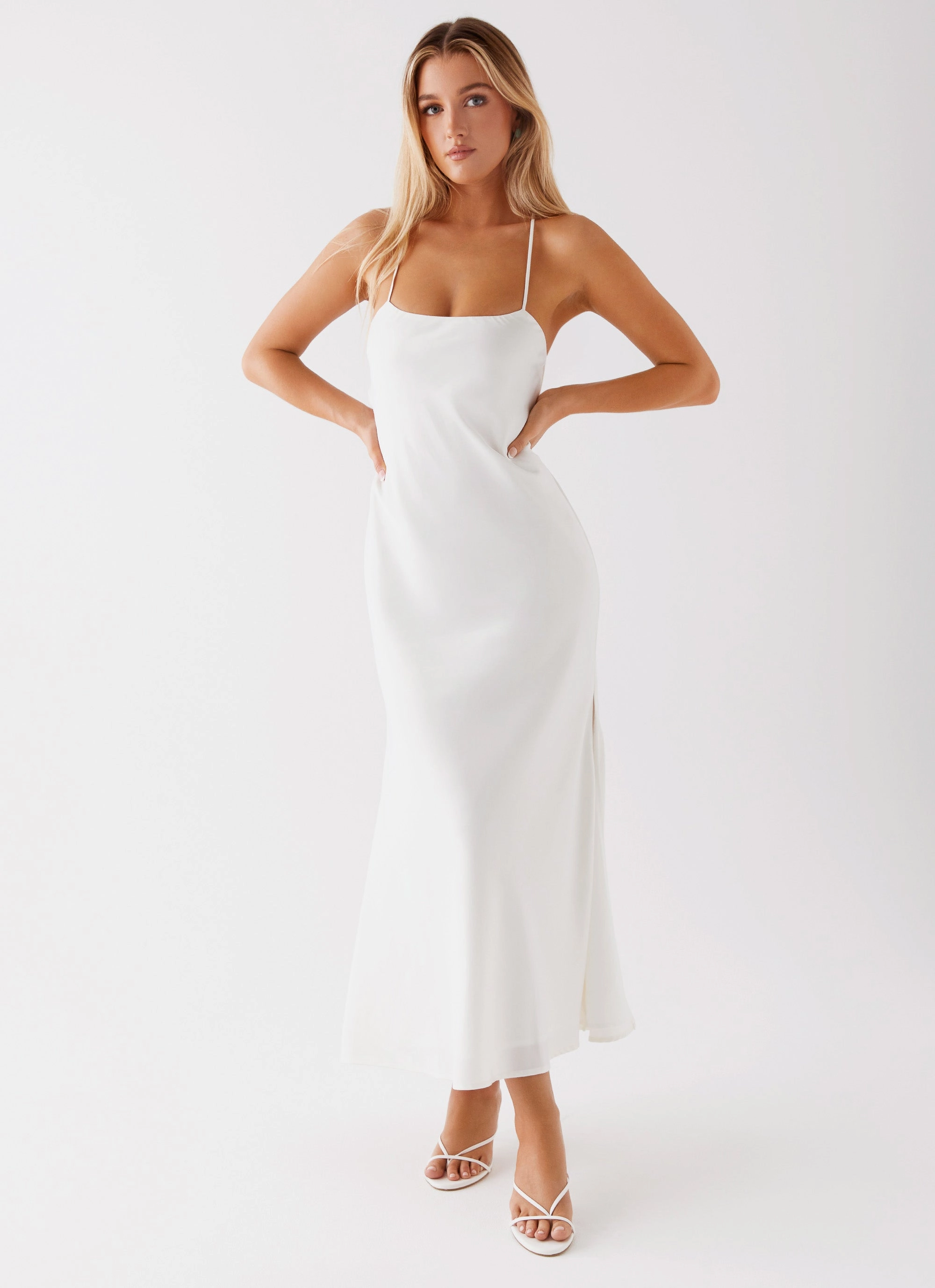 Runway Royalty Maxi Dress - White Garden-Party Travel Option