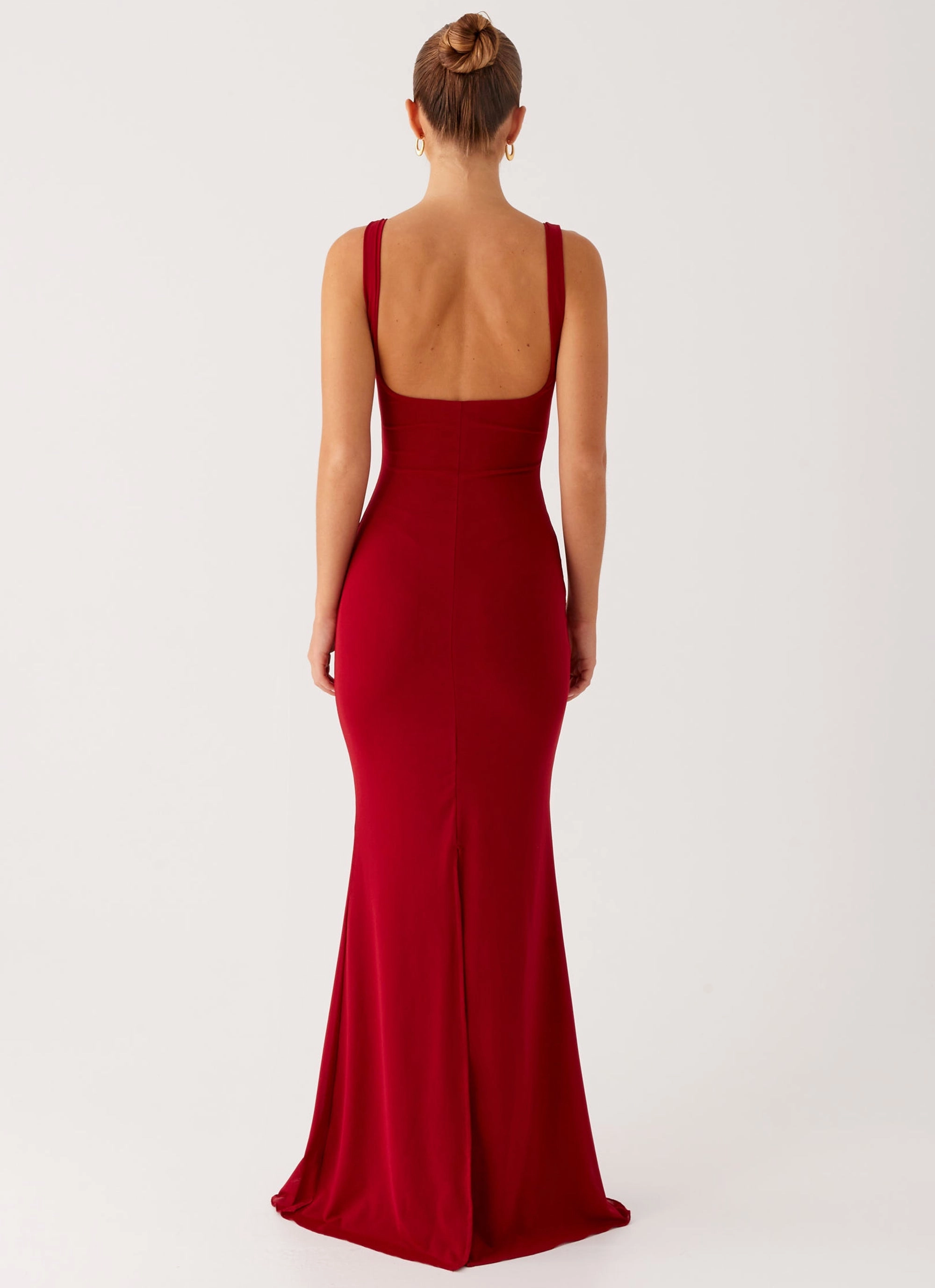Safiya Maxi Dress - Maroon AdjustableStraps