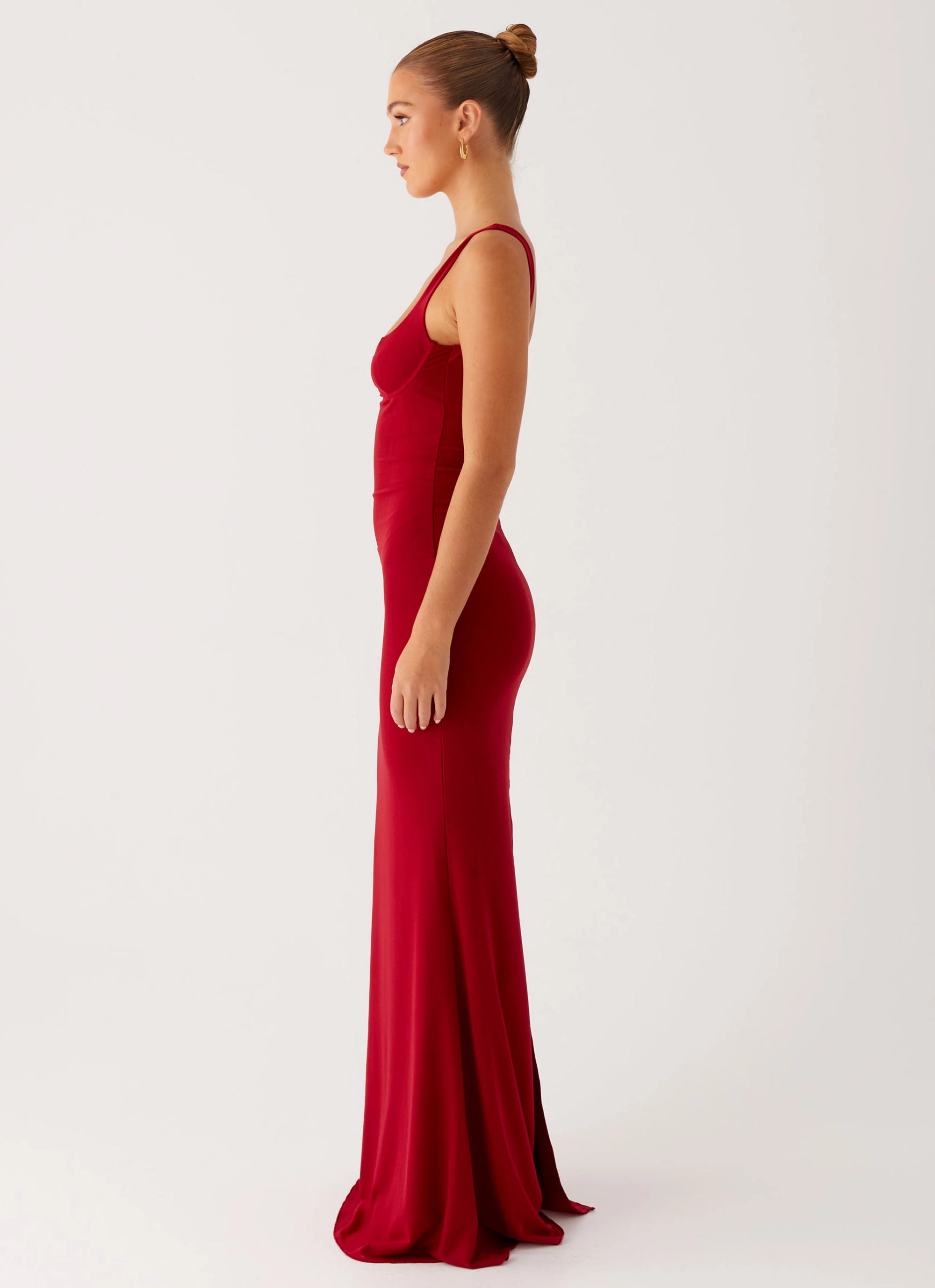 Safiya Maxi Dress - Maroon Shape Hug