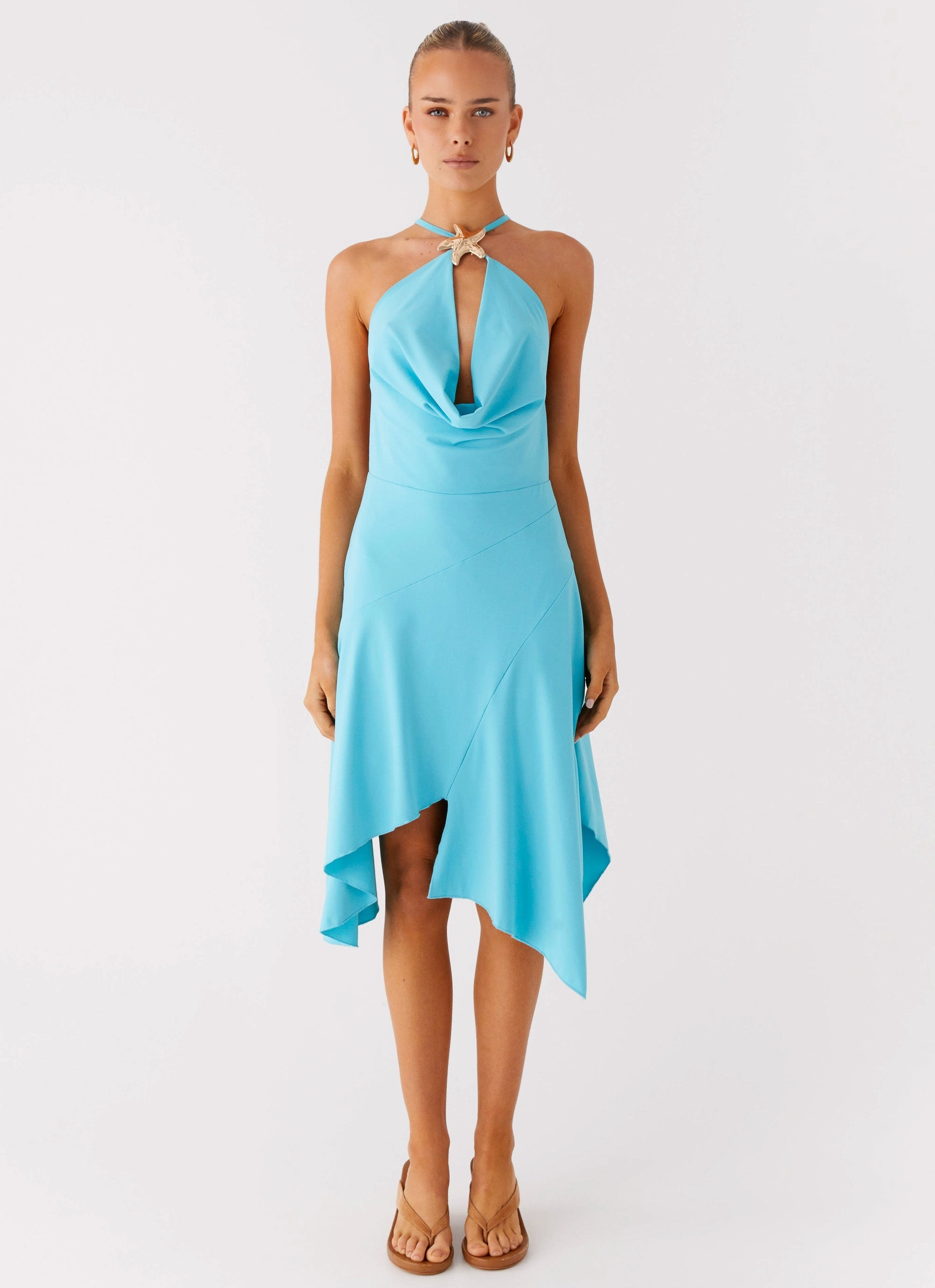 Salt Kiss Midi Dress - Turquoise Fashionably Warm