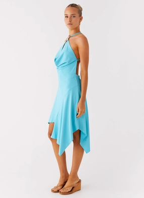 Salt Kiss Midi Dress - Turquoise Modern Minimal