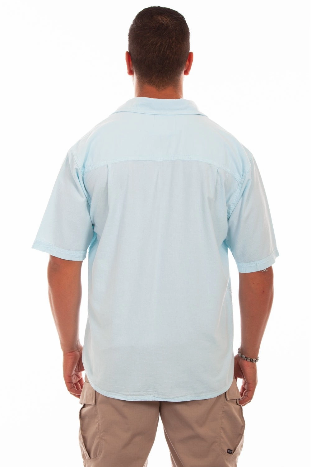 Workwear Approved Scully Mens Aqua Sky 100% Cotton Calypso S/S Shirt