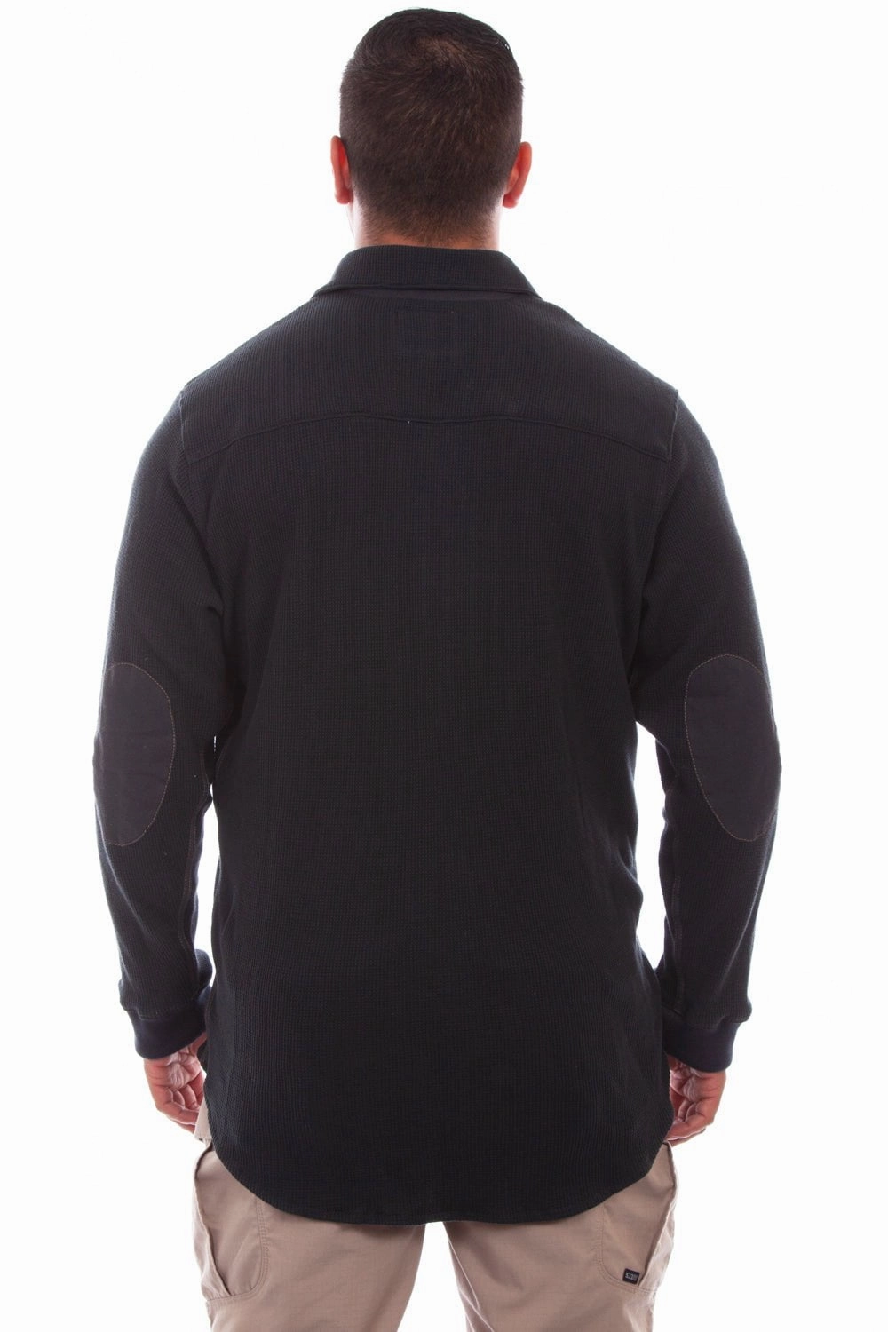 Scully Mens Black 100% Cotton Thermal Knit L/S Shirt Multipurpose Layering Fabric