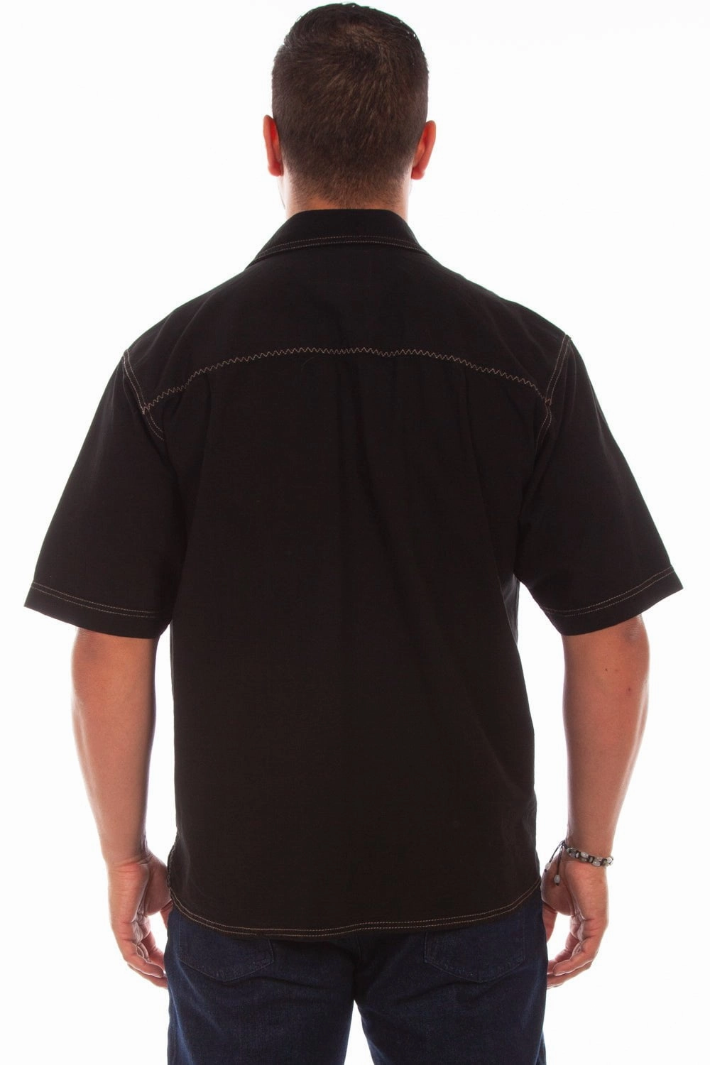 Summer Must-have Scully Mens Black 100% Cotton Traveler S/S Shirt