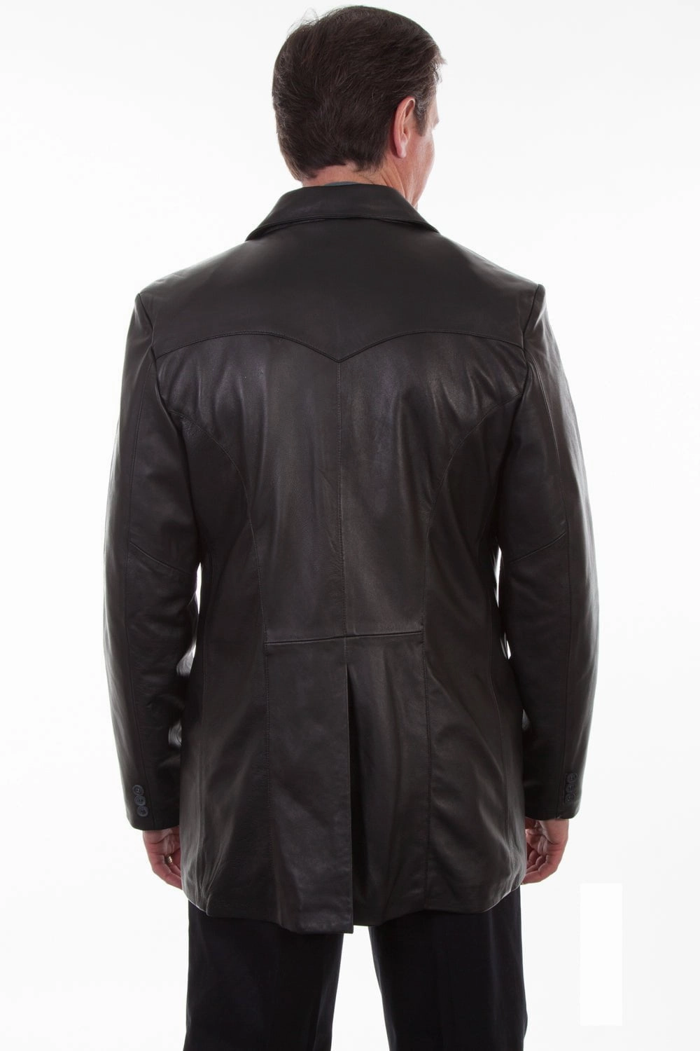 Leather Bits RecycledPolyester Scully Mens Black Lamb Leather Caiman Blazer Jacket