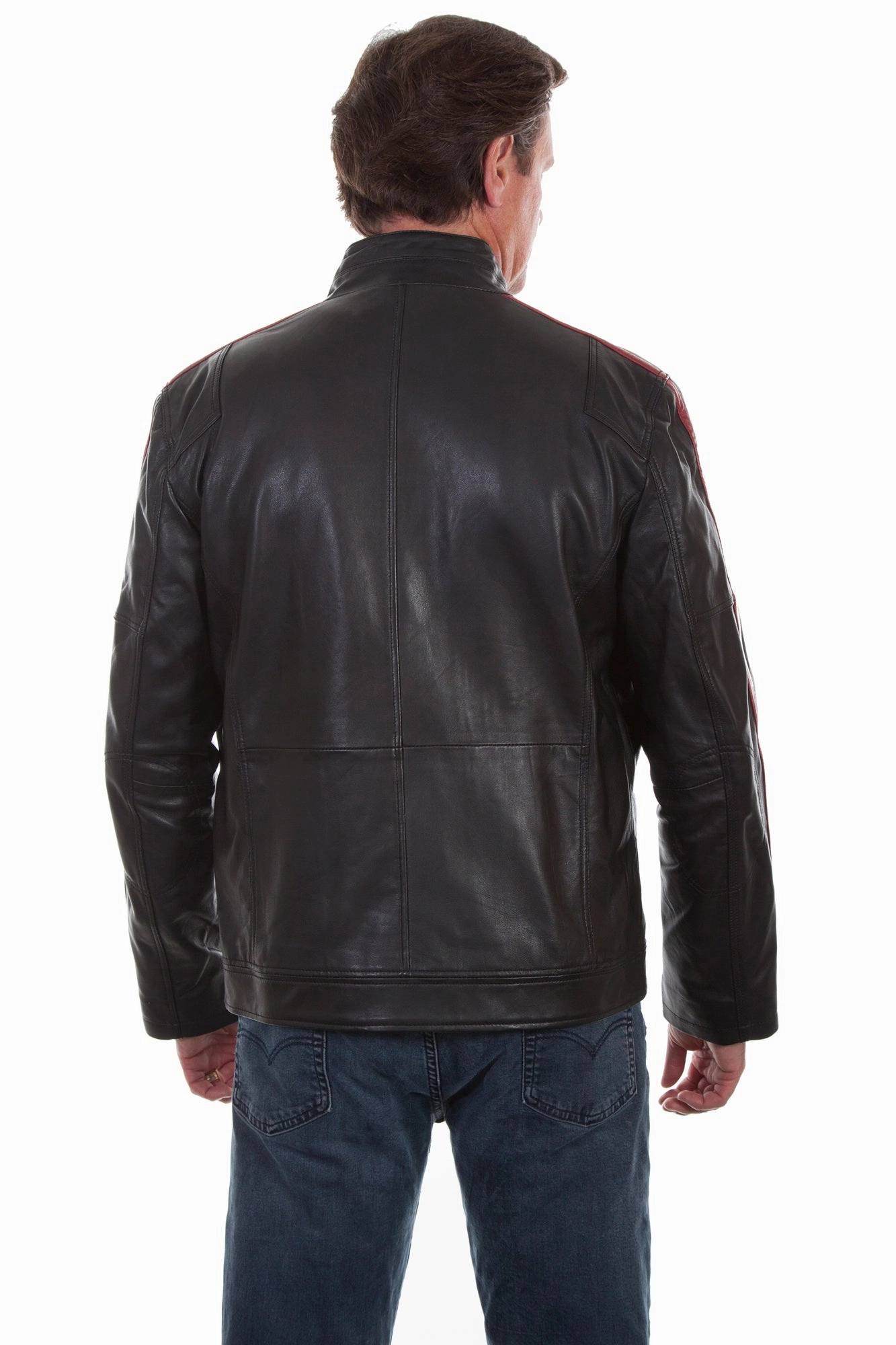 Scully Mens Black Lamb Leather Riding Jacket Weatherproof Zipper StretchableMaterial