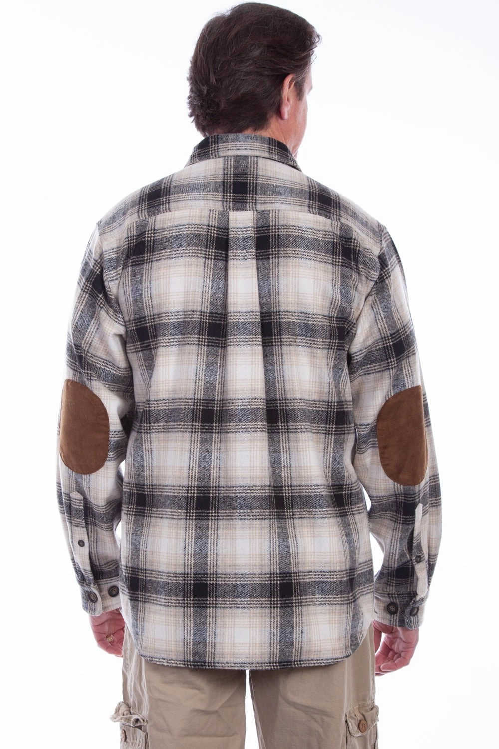 Scully Mens Black/White 100% Cotton Brawny Plaid L/S Shirt Custom Fit