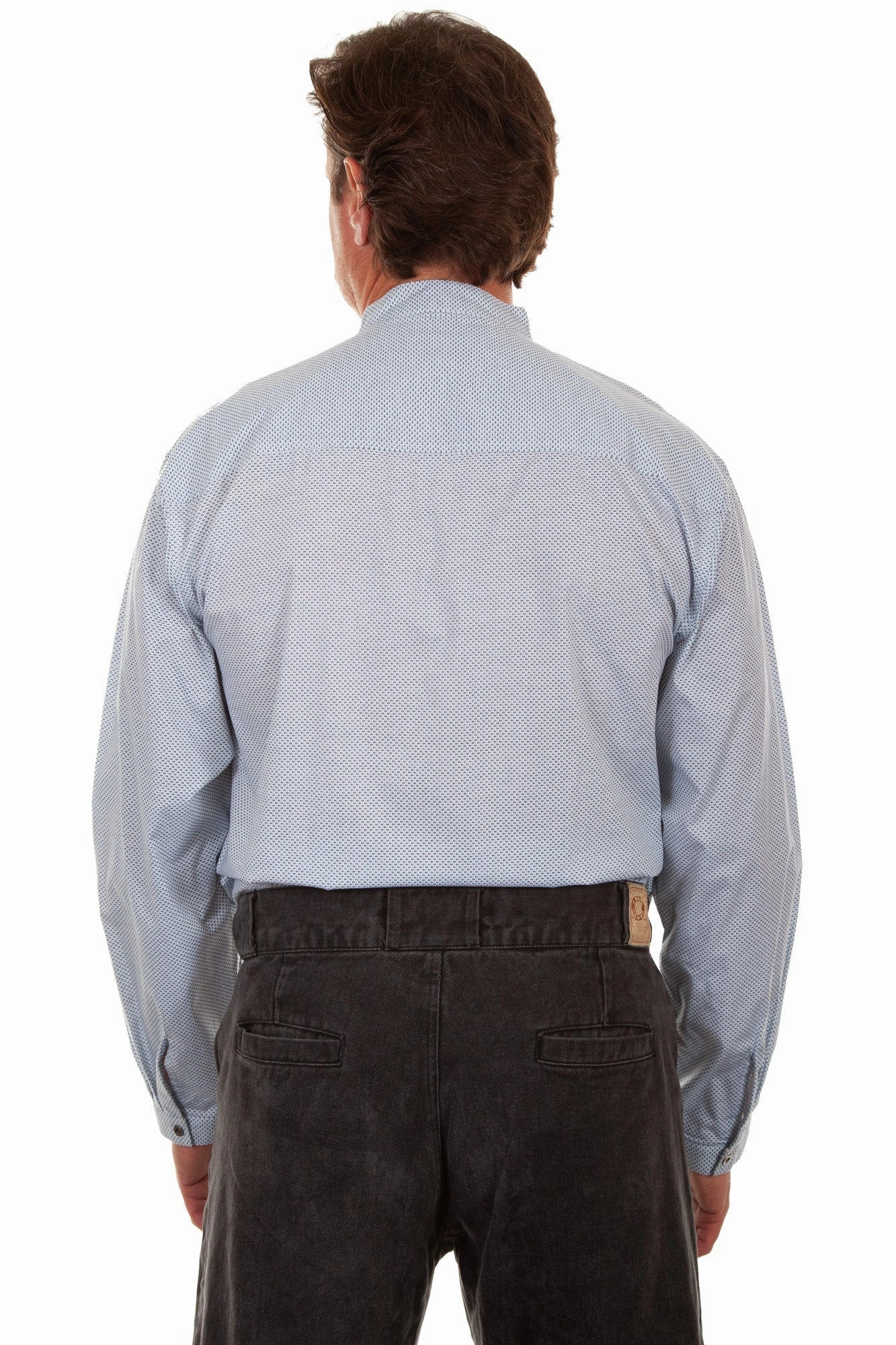 Scully Mens Blue 100% Cotton Rectangle L/S Shirt Twill Weave Creative Professional