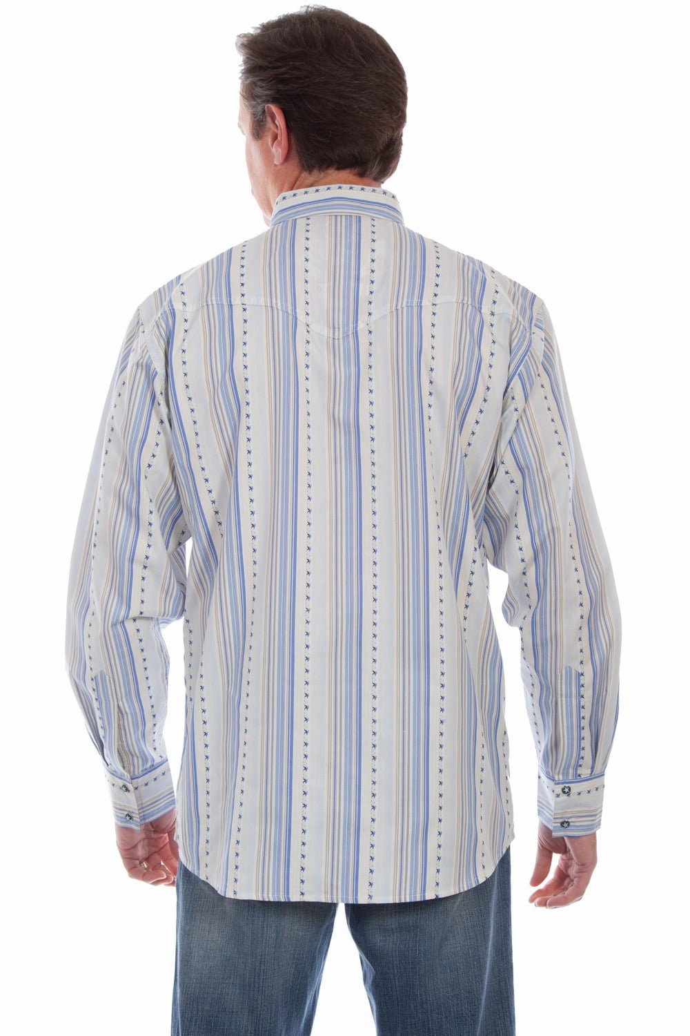 Scully Mens Blue 100% Cotton Signature Election L/S Shirt Fitted Silhouette Casual Elegance