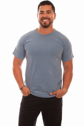 Scully Mens Blue Jean 100% Cotton Classic S/S T-Shirt Reinforced Hems