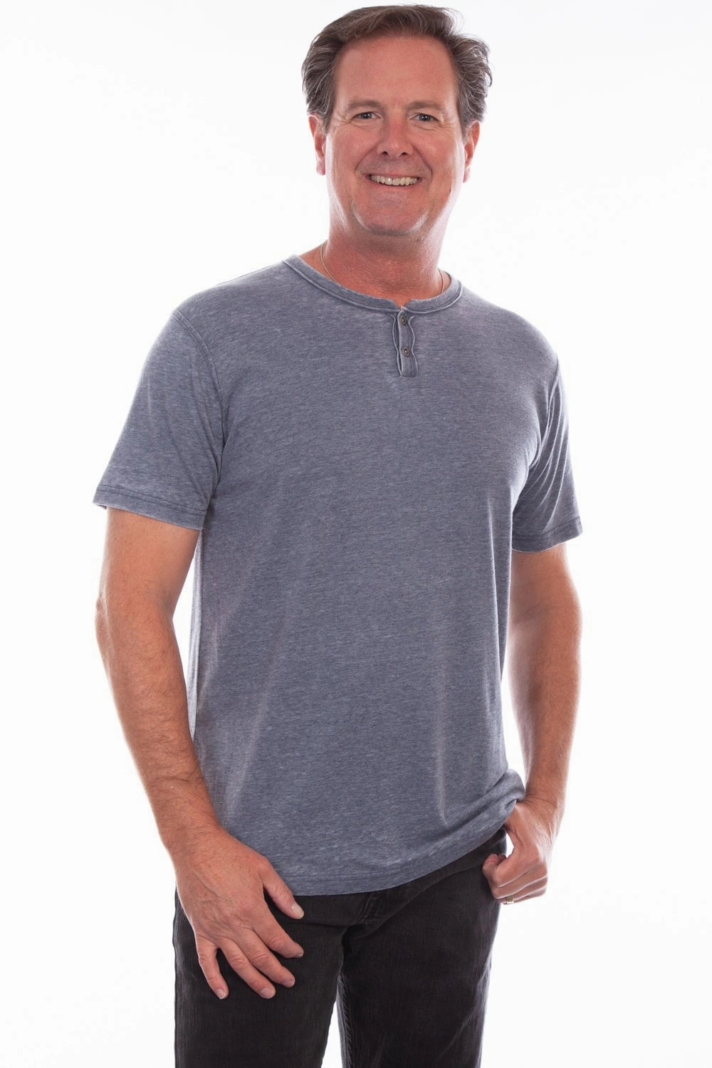 Subtle patterns Relaxed Silhouette Scully Mens Denim 100% Cotton Henley S/S T-Shirt