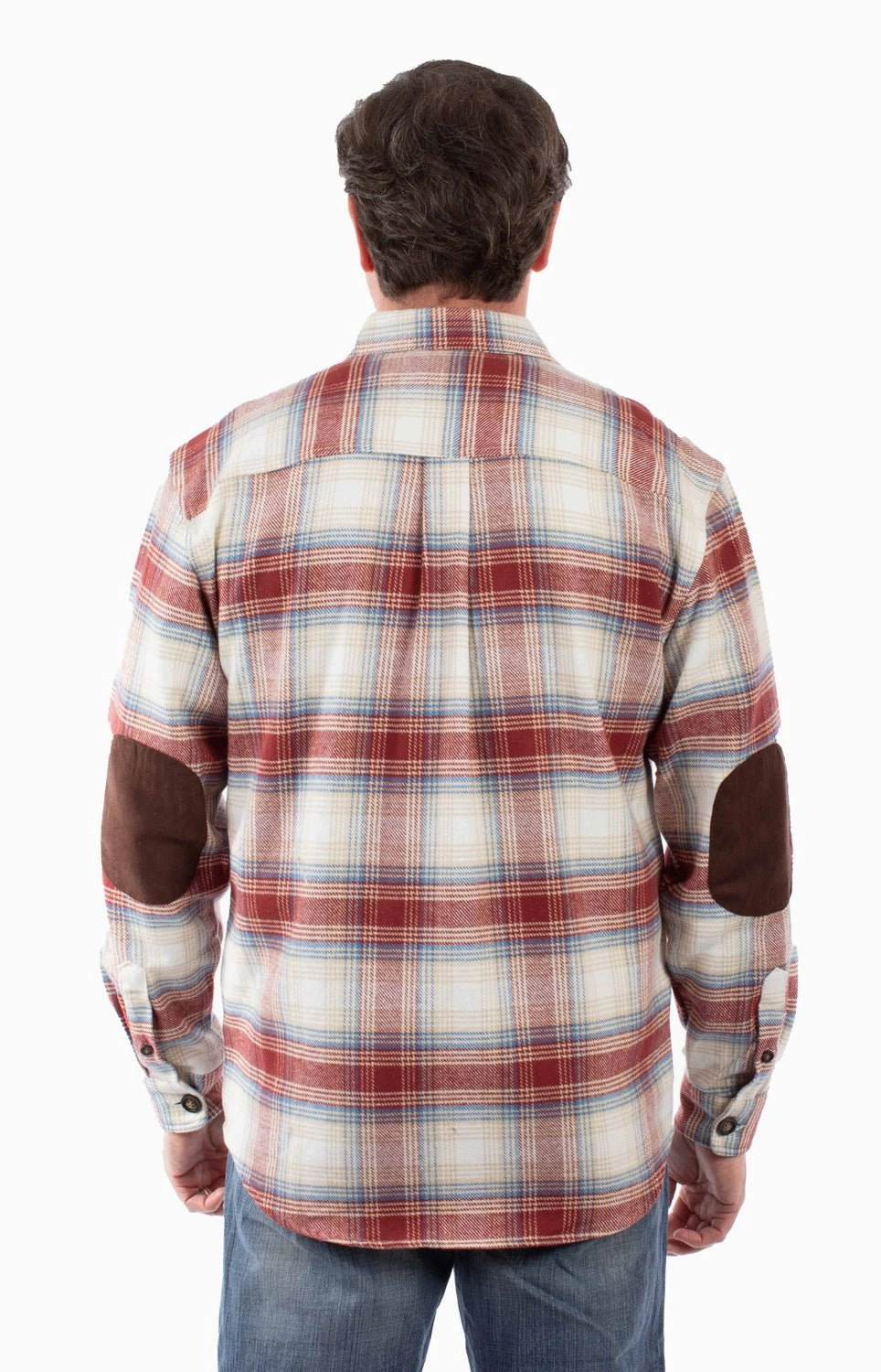 color block Scully Mens Flannel Plaid Rust 100% Cotton L/S Shirt