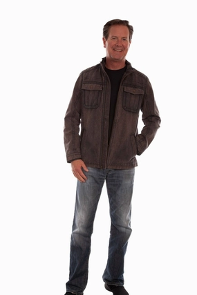 Scully Mens Four Pockets Black Cotton Blend Cotton Jacket Cross Ventilation Panels Heat Trapping Layer