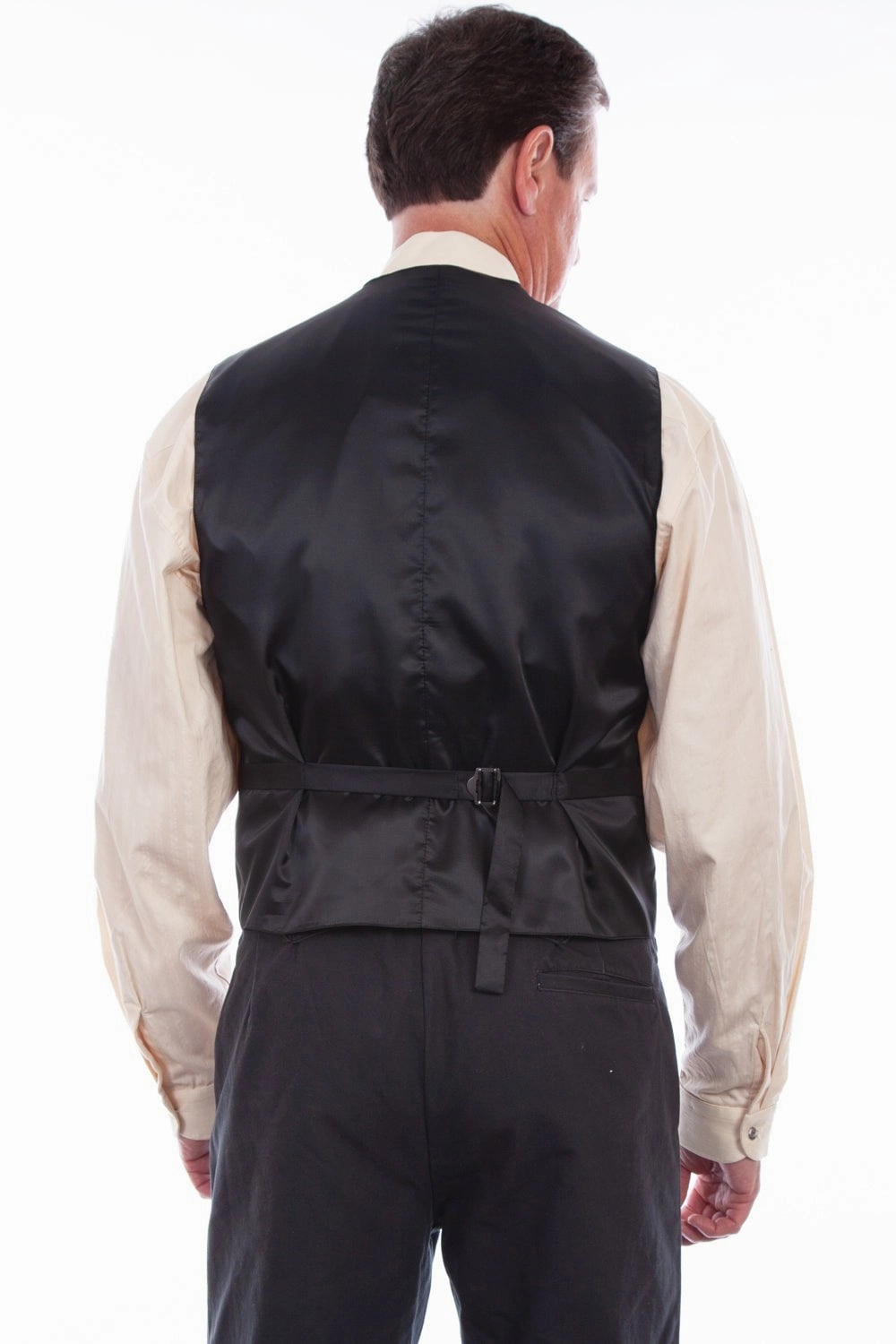 Breathable Outer Shell Scully Mens Grey 100% Silk Notched Lapels Vest