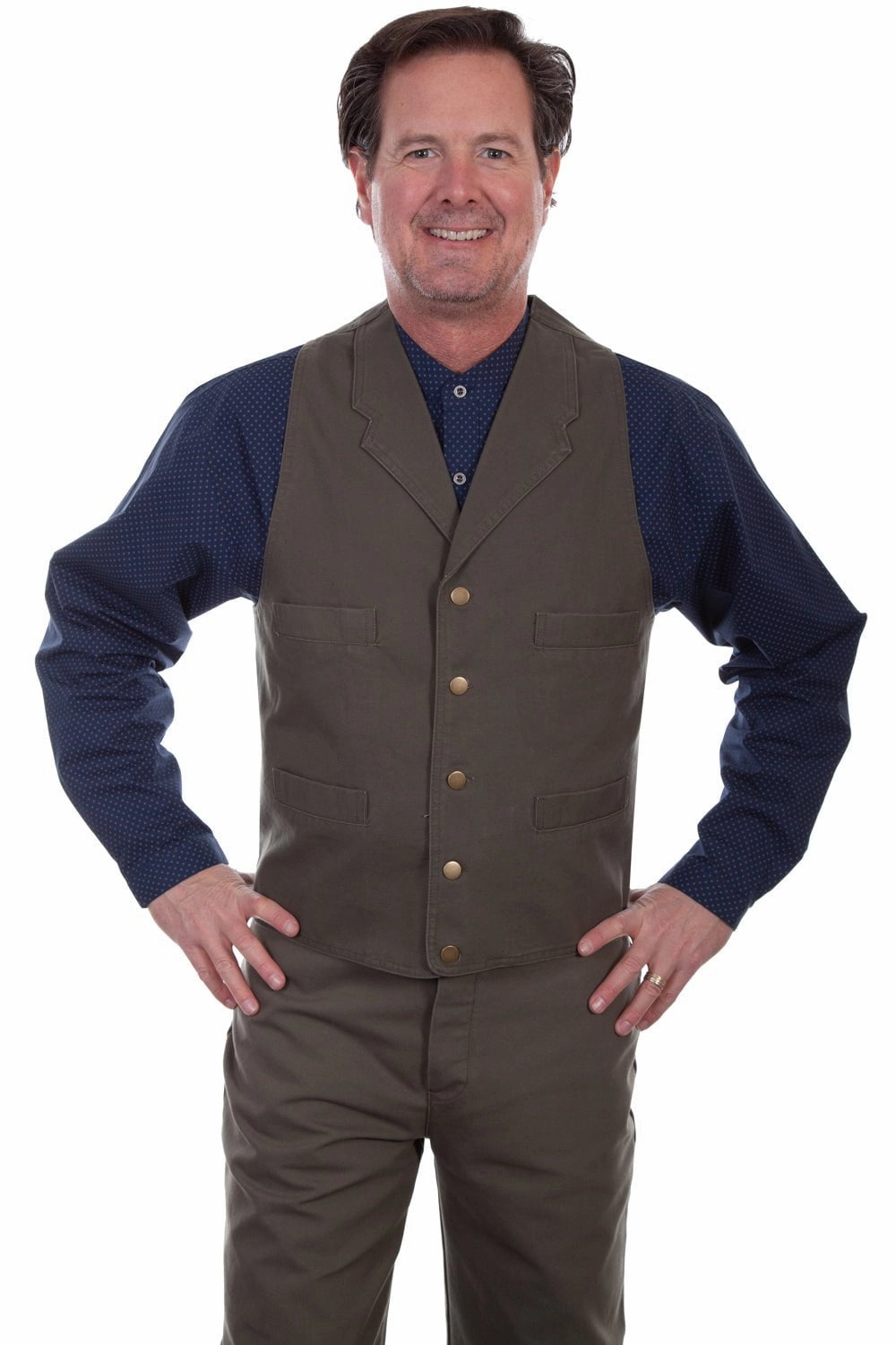 Temperature Regulating Scully Mens Khaki 100% Cotton Durable Canvas Vest