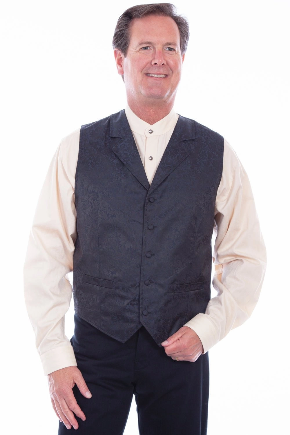 Scully Mens Navy Polyester Distinguished Vest Basic Layers