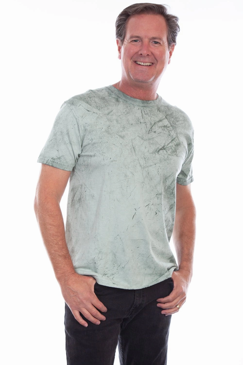 Fashion-Ready Fashionable Scully Mens Ocean Mist Green 100% Cotton S/S T-Shirt