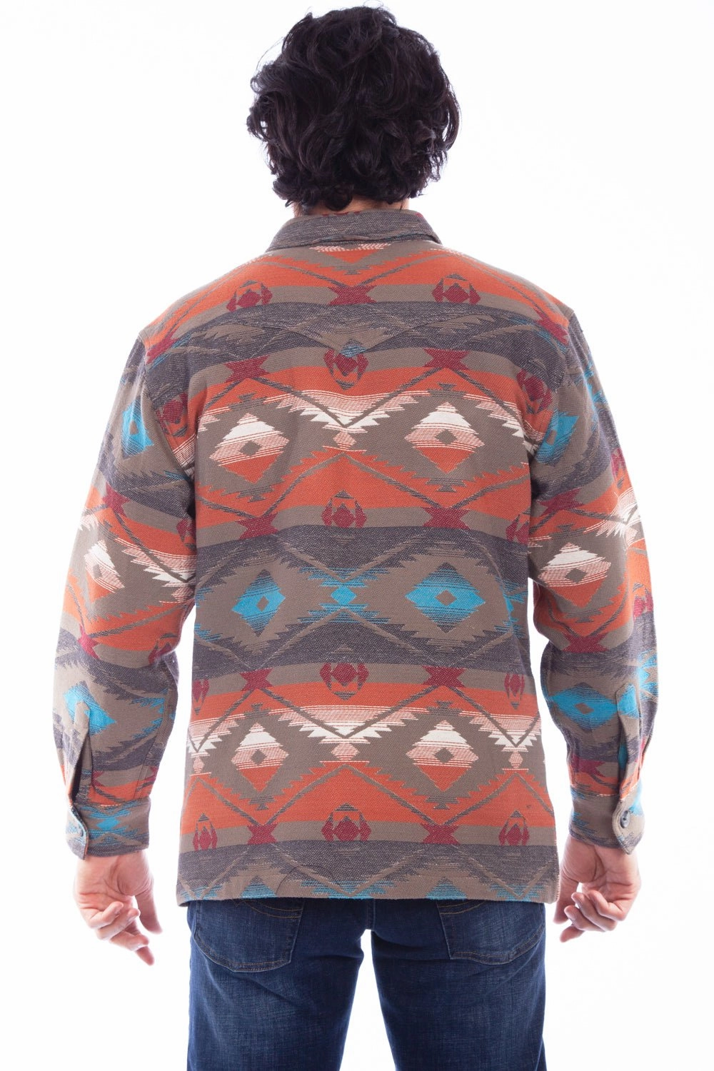 Scully Mens Olive 100% Cotton Southwest Jacket Style Staple