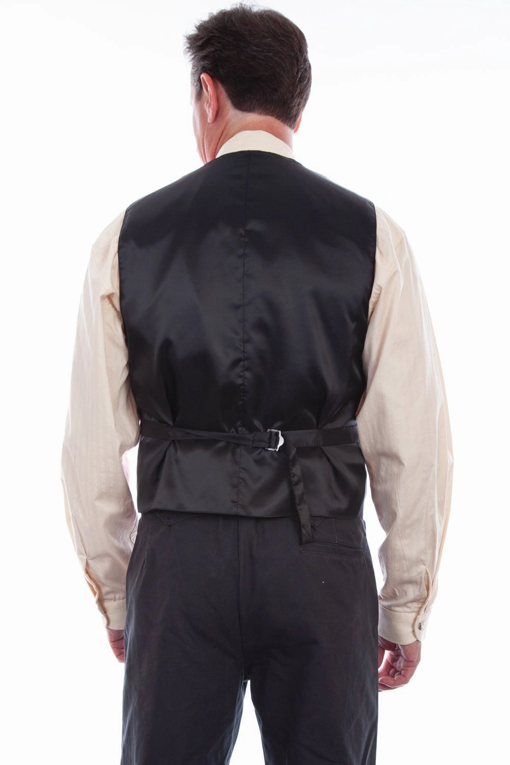 Neutral Tones Scully Mens Red 100% Silk Notched Lapels Vest