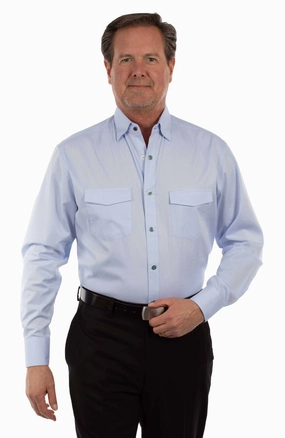 Road Trip Ready Scully Mens Turquoise Snap Light Blue 100% Cotton L/S Shirt