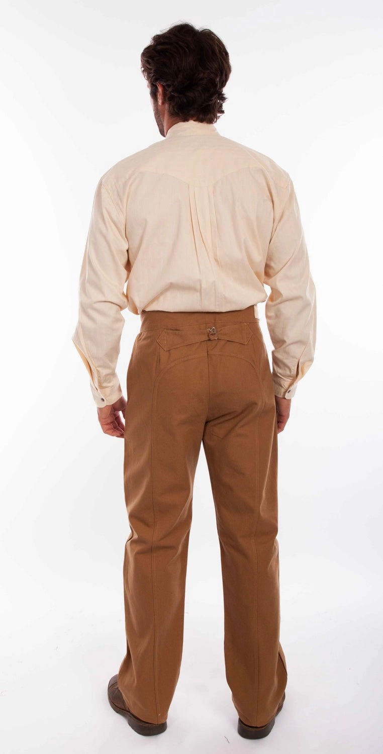 Thermal Regulating Fabric Versatile Design Scully Mens Vintage Saddle Brown 100% Cotton Trousers