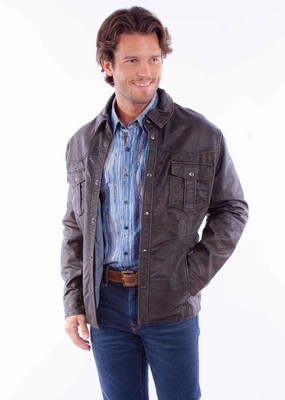 QuickRelease Buckles Outdoor Adventure Scully Mens Western Motorcycle Black Leather Leather Jacket