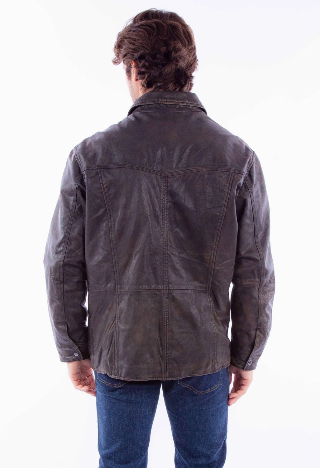 Scully Mens Western Motorcycle Black Leather Leather Jacket Easy Clean Material Reflective Safety Details