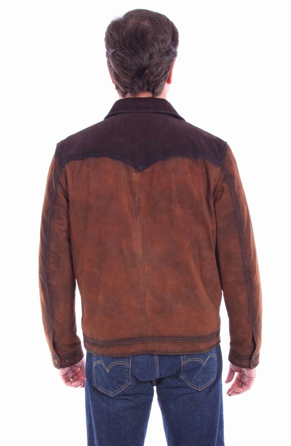 Abrasion Proof Edging Scully Mens Zip Western Brown Leather Leather Jacket