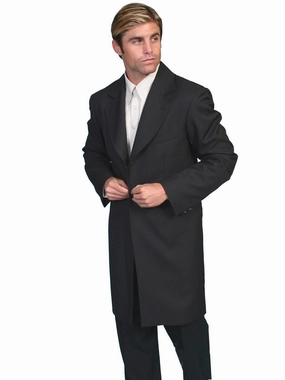 Scully RangeWear Mens Black Polyester Western Old West Frock Coat All Weather Performance Layered Ventilation Panels