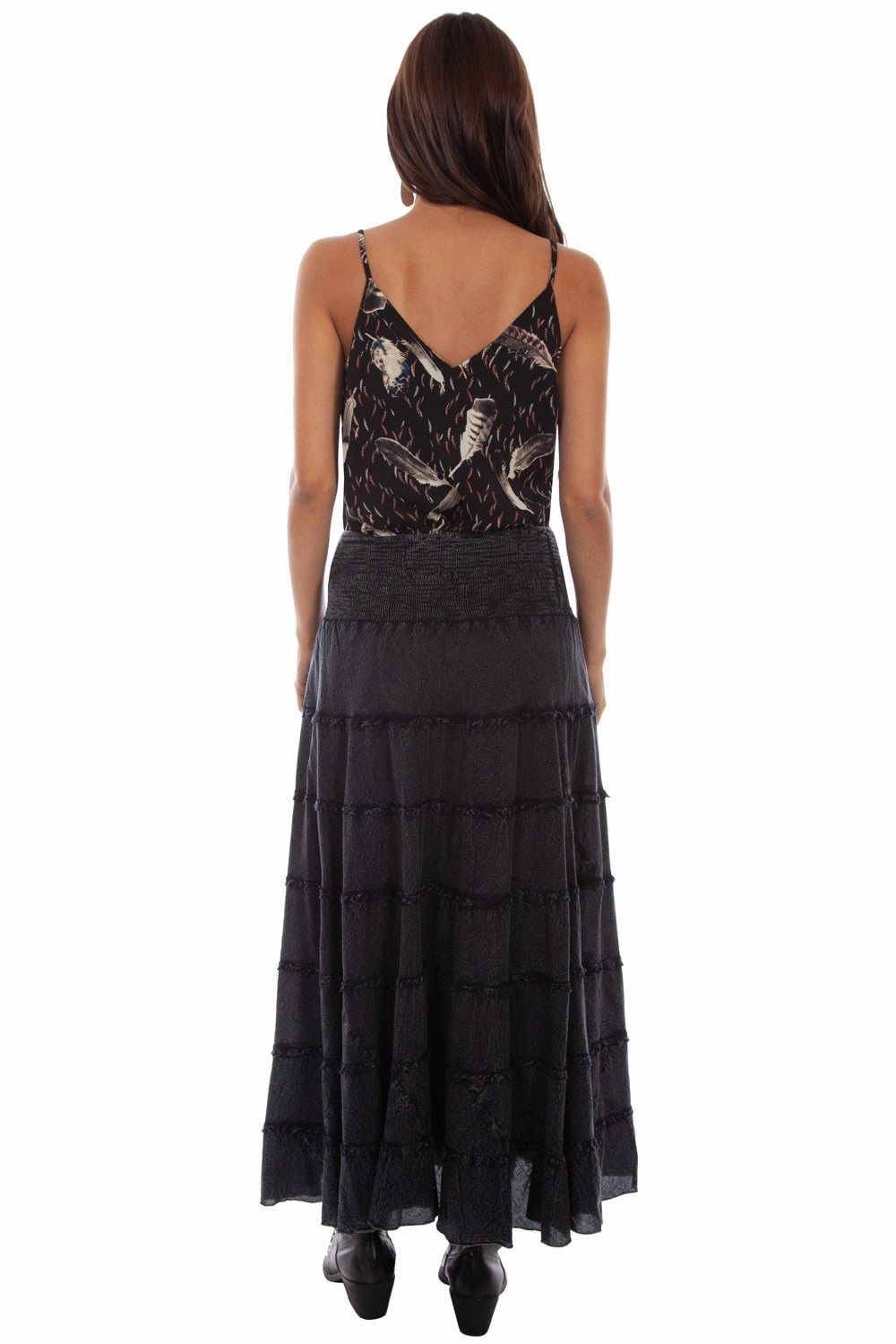 Scully Womens Black 100% Cotton Multi-Panel Skirt Trend Ready Cozy Tones