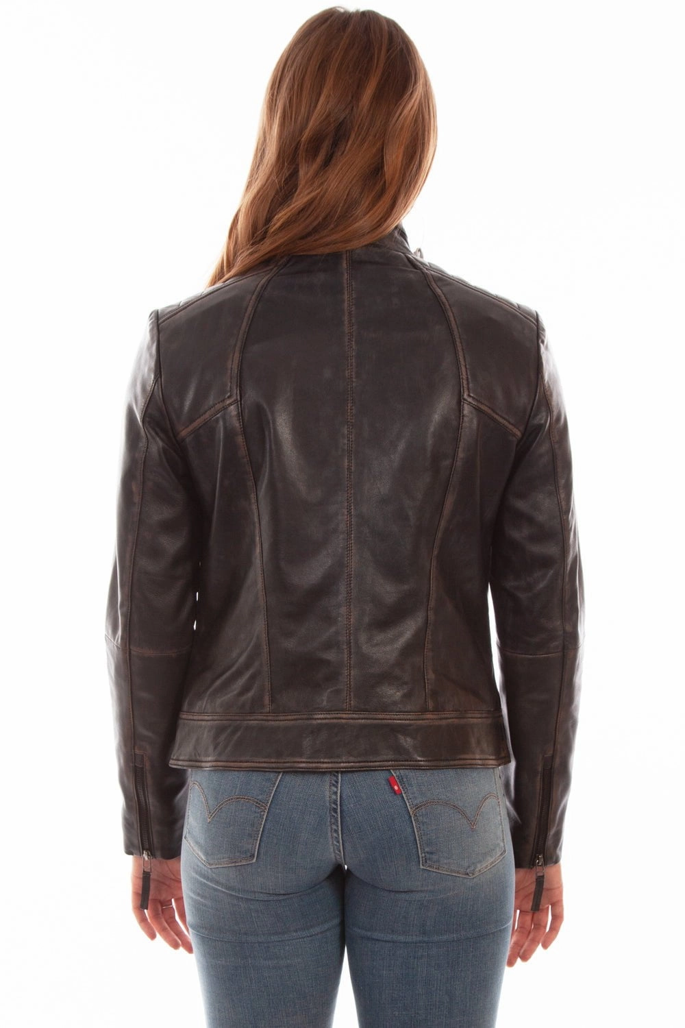 Scully Womens Black Lamb Leather Vintage Jacket Crisp Clean Fit