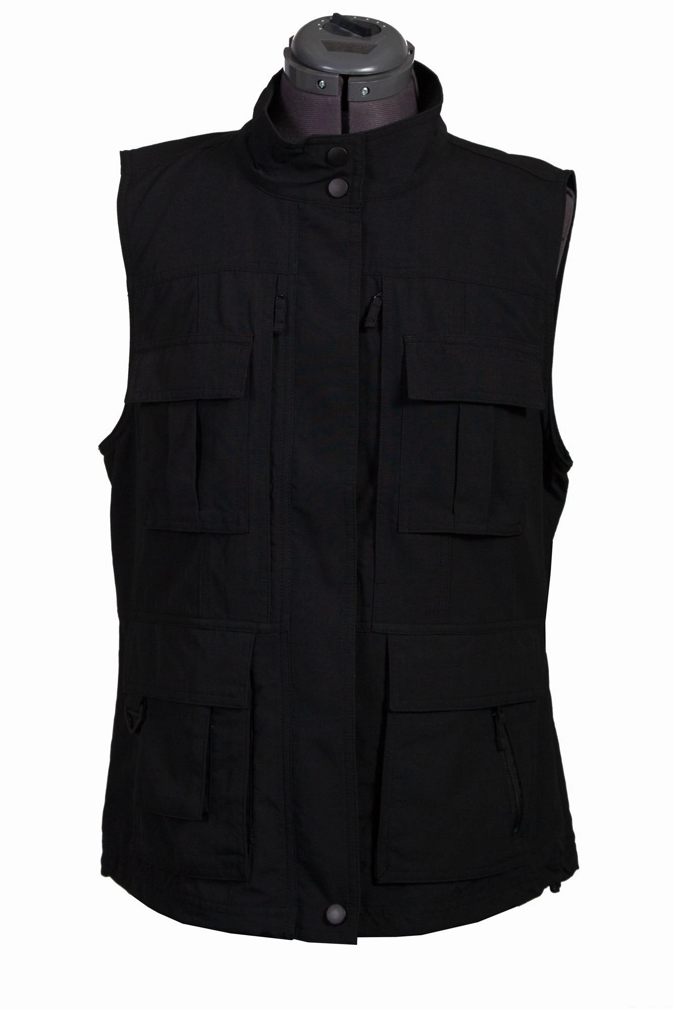 Scully Womens Black Nylon Multi-Pocket Vest Lightweight Polyester Blend