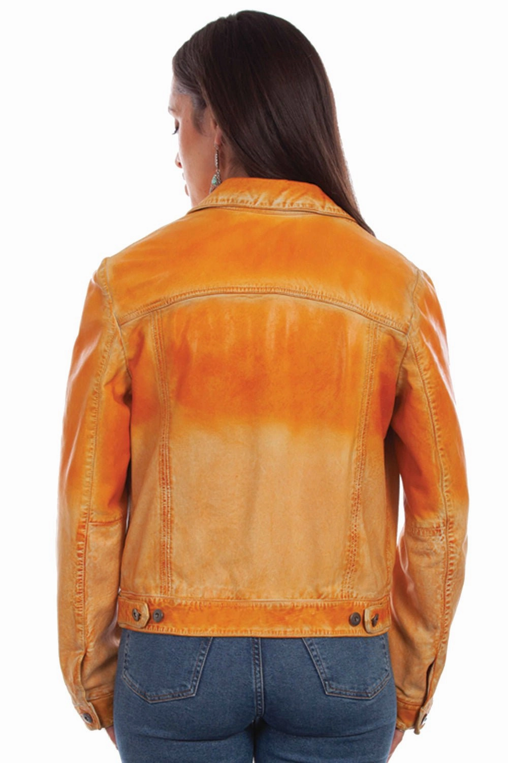 Scully Womens Butterscotch Leather Ombre Jacket Multi Pocket System Comfort Focused Design