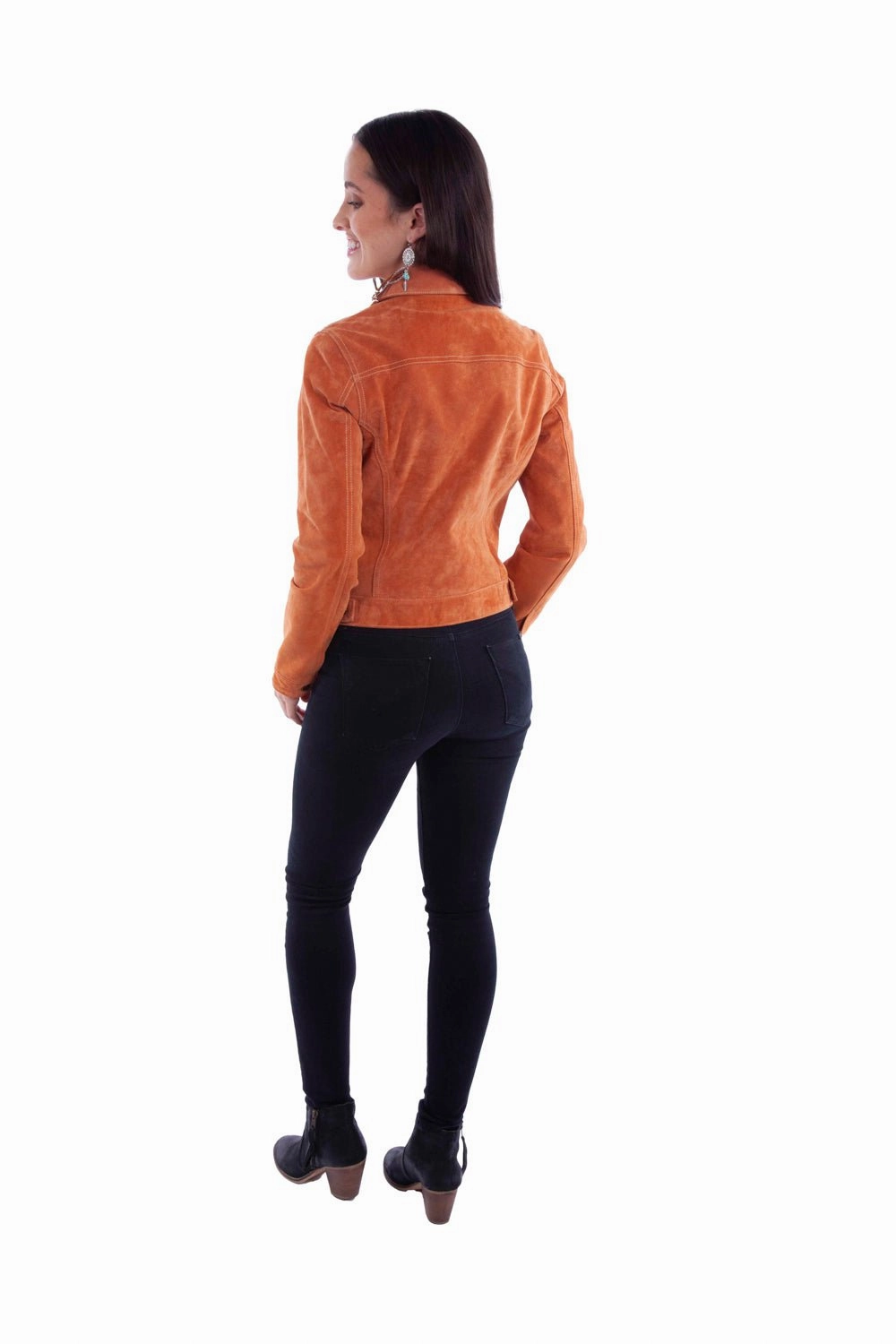 Scully Womens Button Jean Mandarin Leather Leather Jacket Eco Friendly Dye Non Irritating Tags