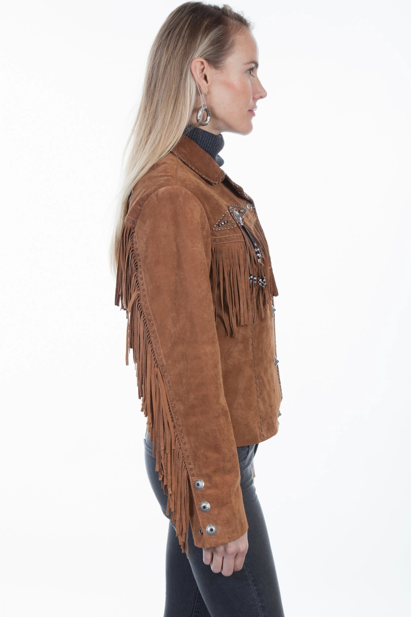 Scully Womens Cinnamon Boar Suede Jacket Non Irritating Collar