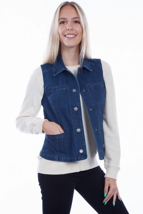 FullCoverageHood Scully Womens Denim Cotton Blend Princess Vest