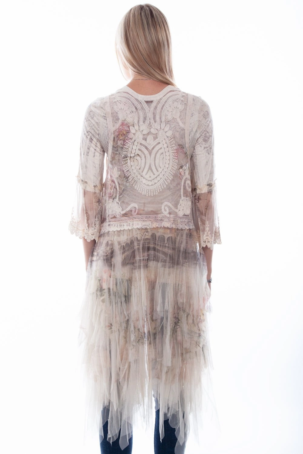 Abrasion Resistant Edging Winter Fashion Must-Have Scully Womens Natural Italy Cotton Blend Tulle Layered Duster