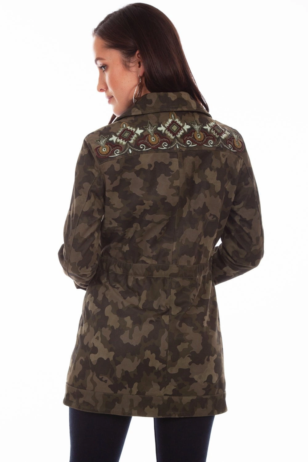 Light Protection Non Bulky Insulation Tech Scully Womens Olive Leather Camouflage Jacket