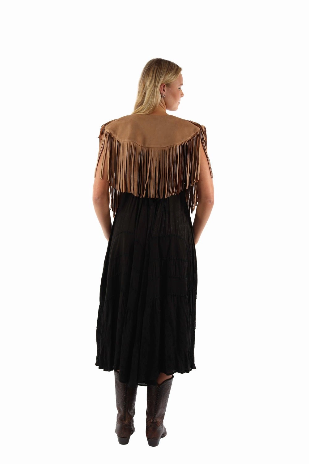 Scully Womens Short Fringe Shawl Tan 100% Polyester Sweater Wrap Timeless Feel